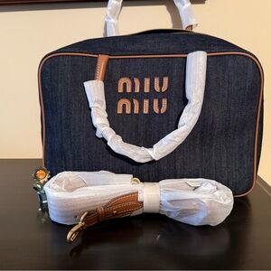 NEW Denim Shoulder Tote Bag with detachable long strap